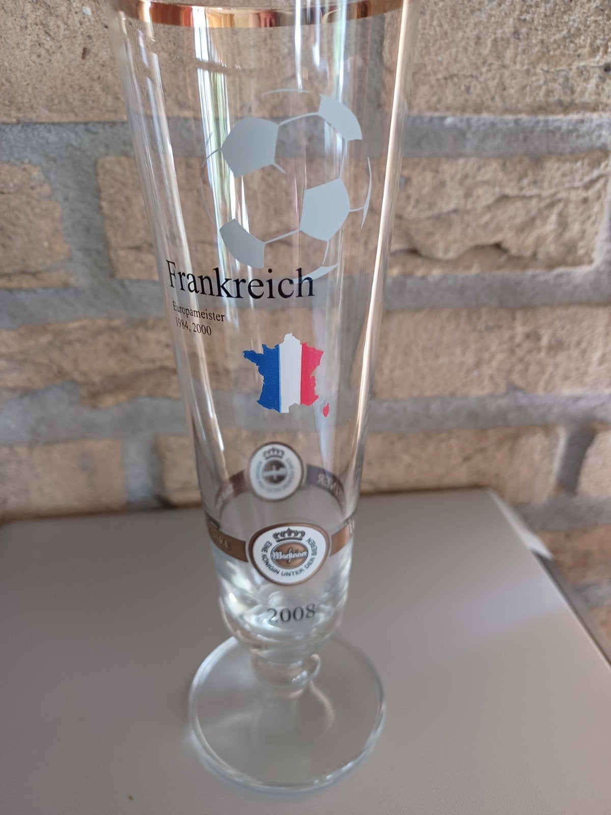 Frankrijk Voetbal Bierglas warsteiner ek 2008, Ophalen of Verzenden, Zo goed als nieuw