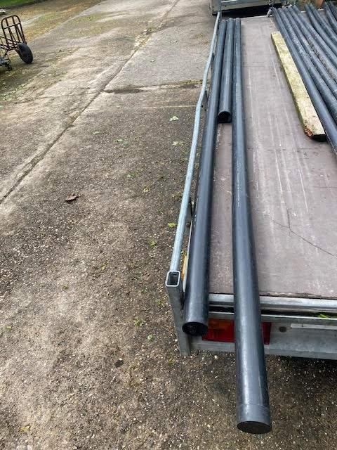 3 zwarte kunststof buizen in div afmetingen, Ophalen, Pvc, Minder dan 2 meter, 80 mm of meer