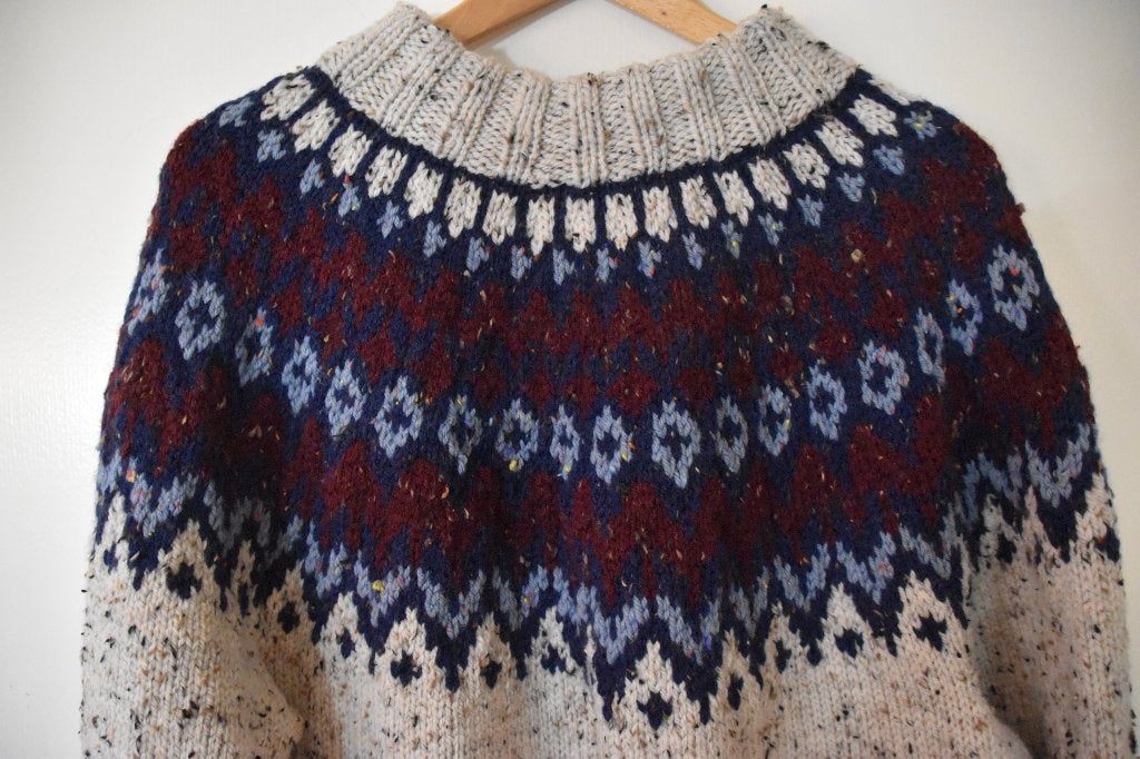 prachtige nieuwe handgebreide wolmix ijslandse trui mt XXL, Blauw, Maat 46/48 (XL) of groter, Nieuw, Ophalen of Verzenden