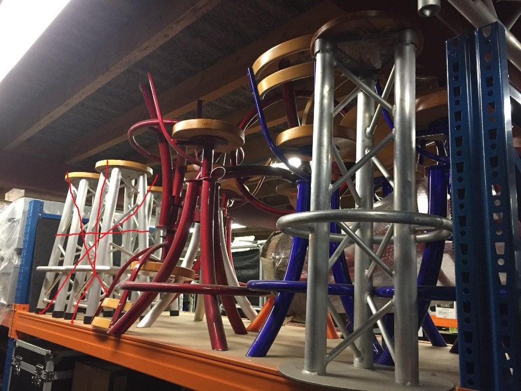 Aluminium barkrukken, truss-krukken truss-barkrukken, Huis en Inrichting, Barkrukken, 5 krukken of meer, 60 tot 90 cm, Ophalen of Verzenden