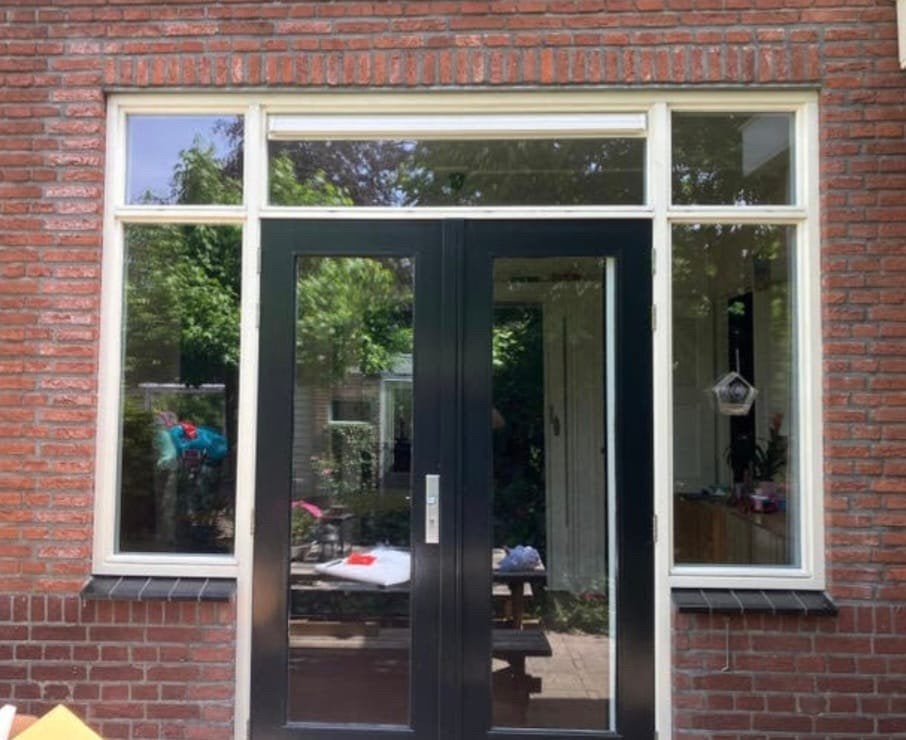 Tuindeuren openslaande deuren pui + stalen bovenligger, Doe-het-zelf en Verbouw, Ophalen, Deurkozijn, 225 cm of meer, Zo goed als nieuw