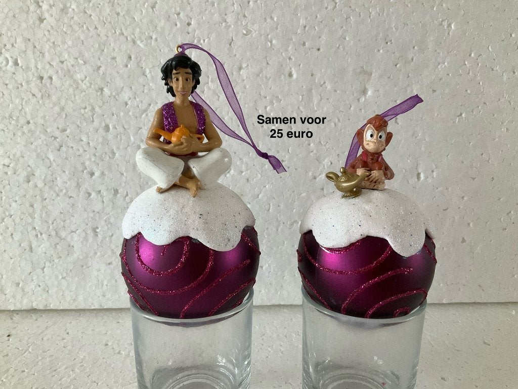 Disney  Aladdin - kerstballen SET - ornamenten -, Ophalen of Verzenden, Overige figuren, Zo goed als nieuw, Beeldje of Figuurtje
