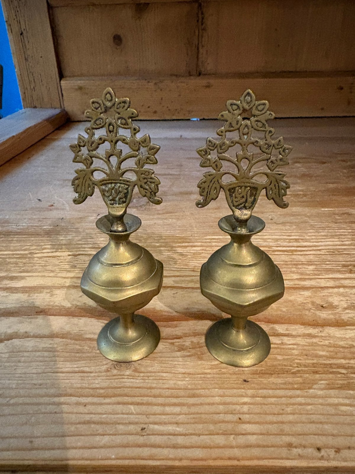 Set van 2 Vintage Koperen Kajal Kohl Flesjes, Antiek en Kunst, Ophalen of Verzenden