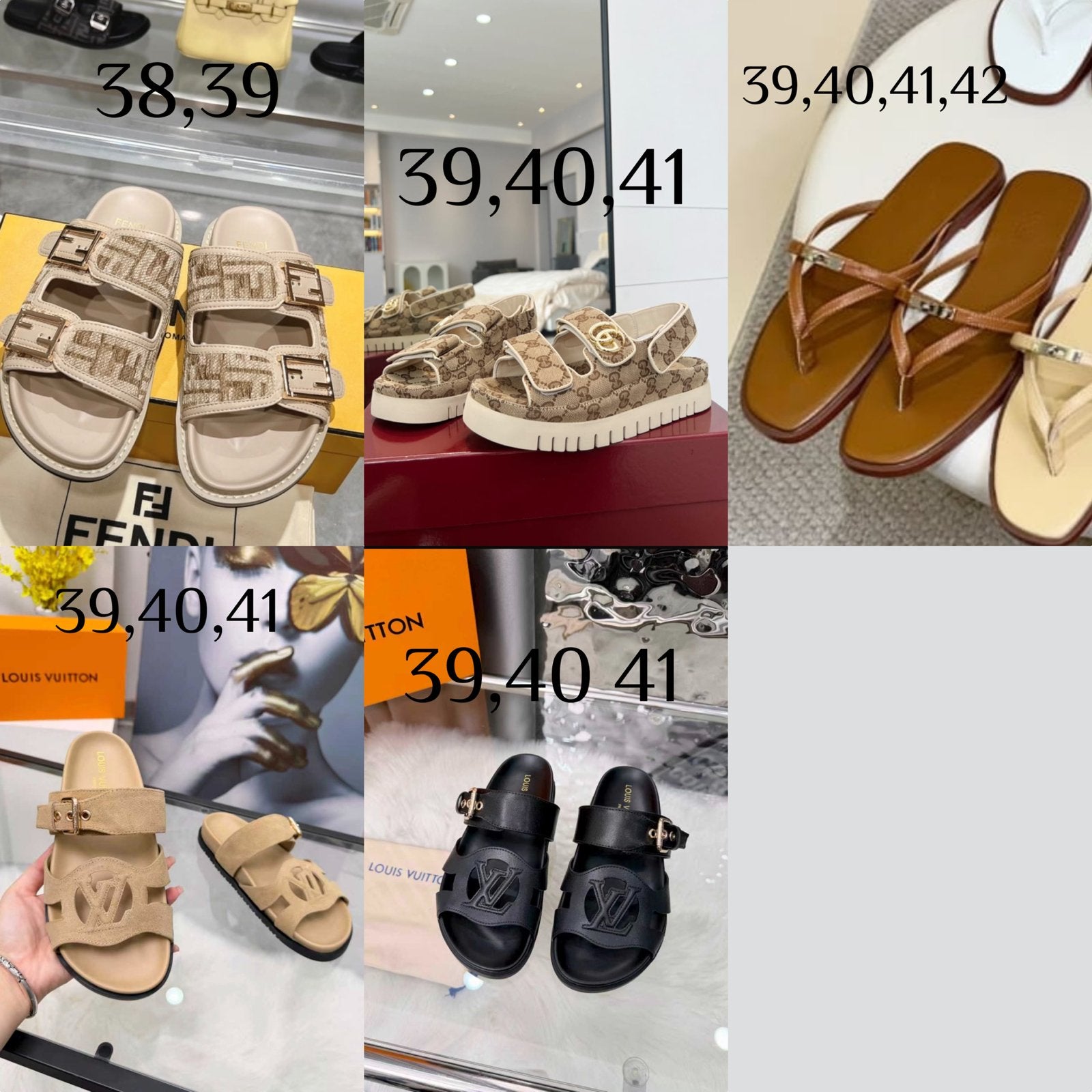 Louis vuitton gucci fendi hermes dior slippers maat 37 tot41, Ophalen of Verzenden, Nieuw