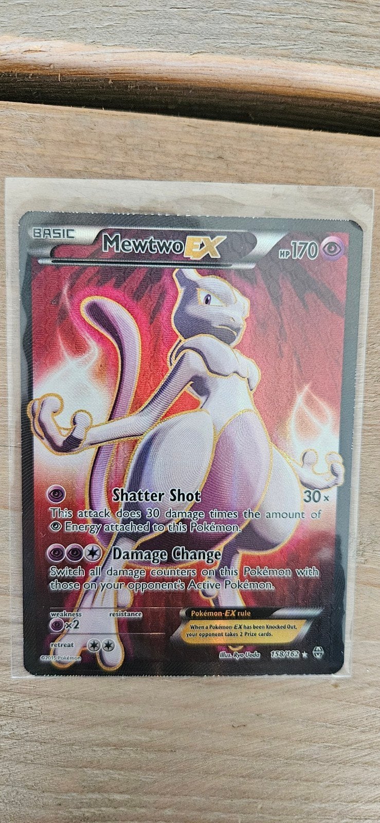 Mewtwo ex (158), Hobby en Vrije tijd, Verzenden, Gebruikt, Losse kaart, Foil