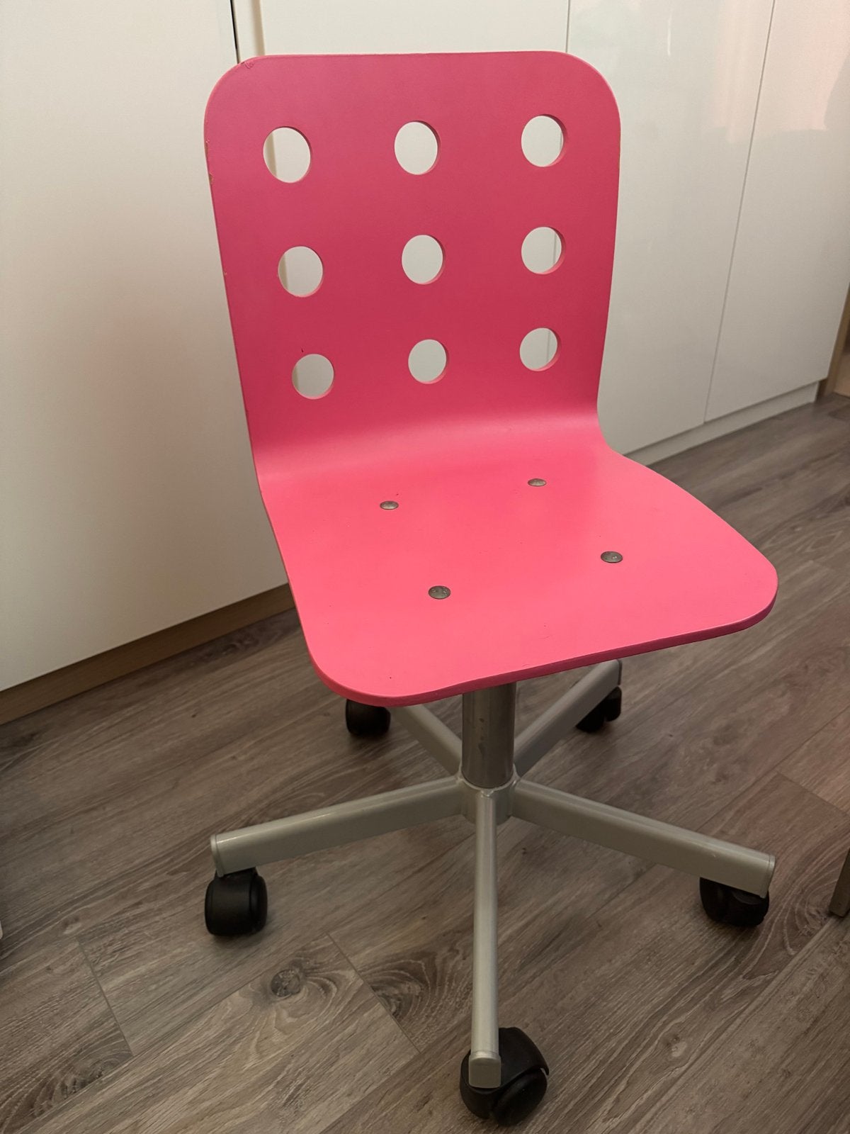 Roze Kinder Bureaustoel met Wieltjes, Ophalen, Gebruikt, Roze, Bureaustoel