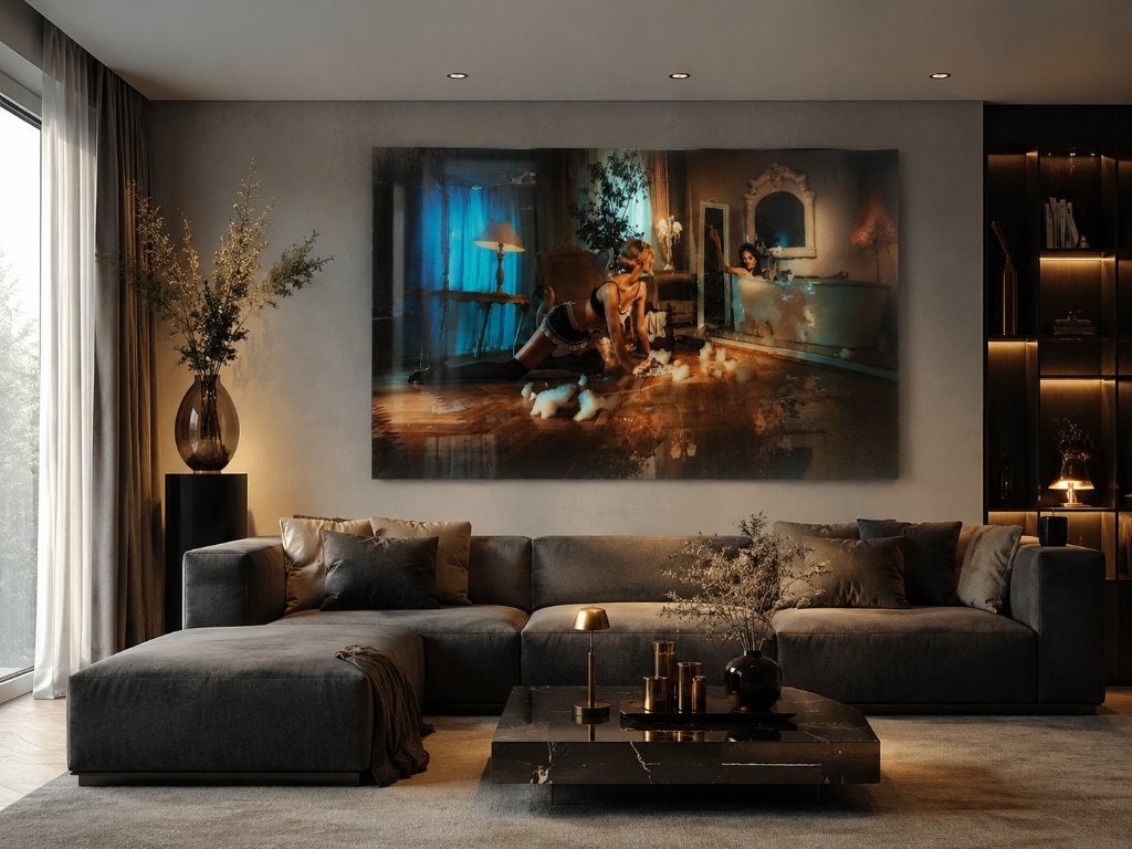 Luxe Wanddecoratie Plexiglas + Dibond 100x150 cm, Ophalen, Schilderij, Meerkleurig, 100 cm