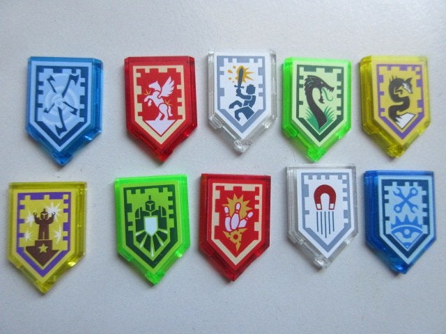 nr. 6855, 10 Nexo Knight schilden., Ophalen of Verzenden, Zo goed als nieuw, Complete set, Lego