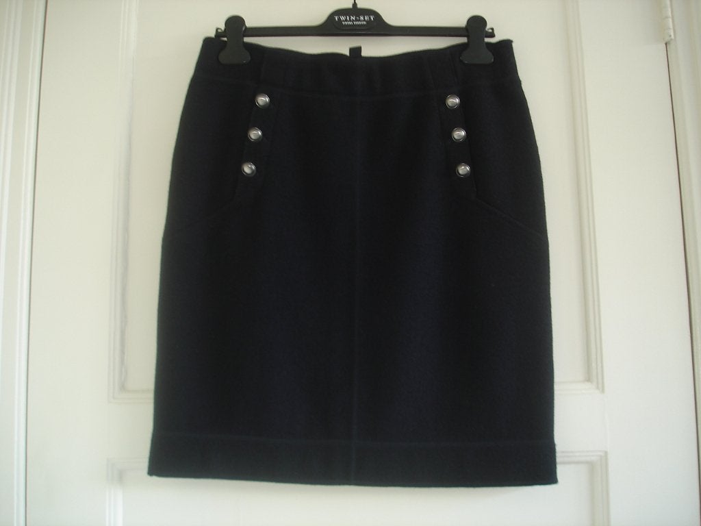 Marccain rok maat N5  donker blauw 100% scheerwol Marc Cain, Maat 38/40 (M), Blauw, Nieuw, Ophalen of Verzenden