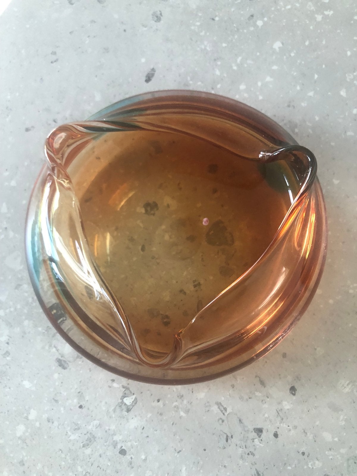 Vintage glazen asbak, amberkleurig, jaren '70, Ophalen