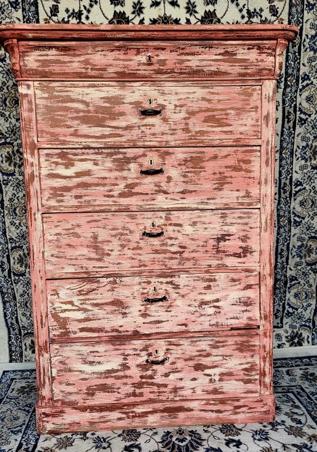 Scandinavian pink/Chiffoniere/Ladekast/Kast/Roze/Boho, Huis en Inrichting, Kasten | Ladekasten, Gebruikt, 3 of 4 laden, Minder dan 100 cm