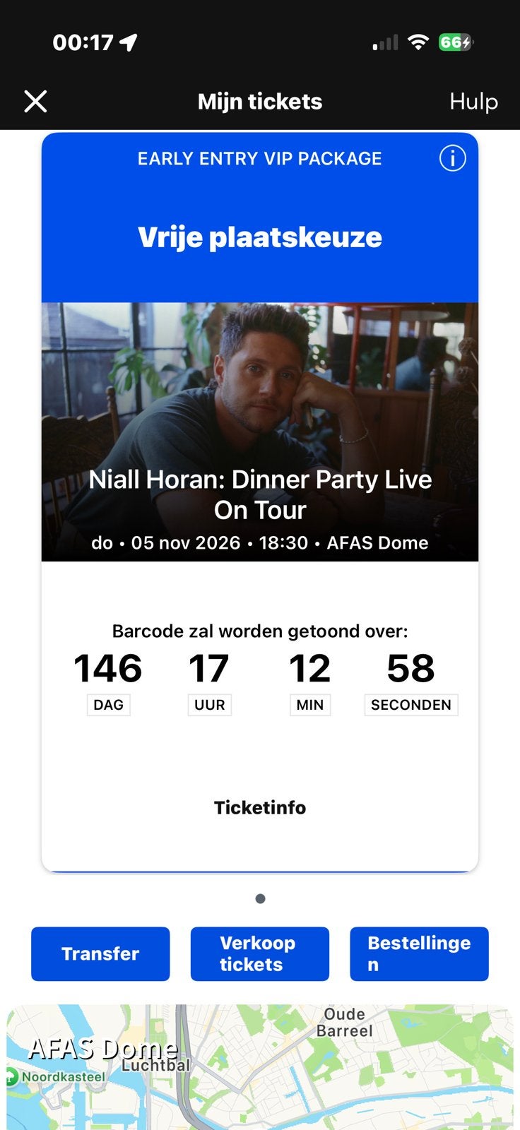 Niall Horan VIP ticket antwerpen, Eén persoon