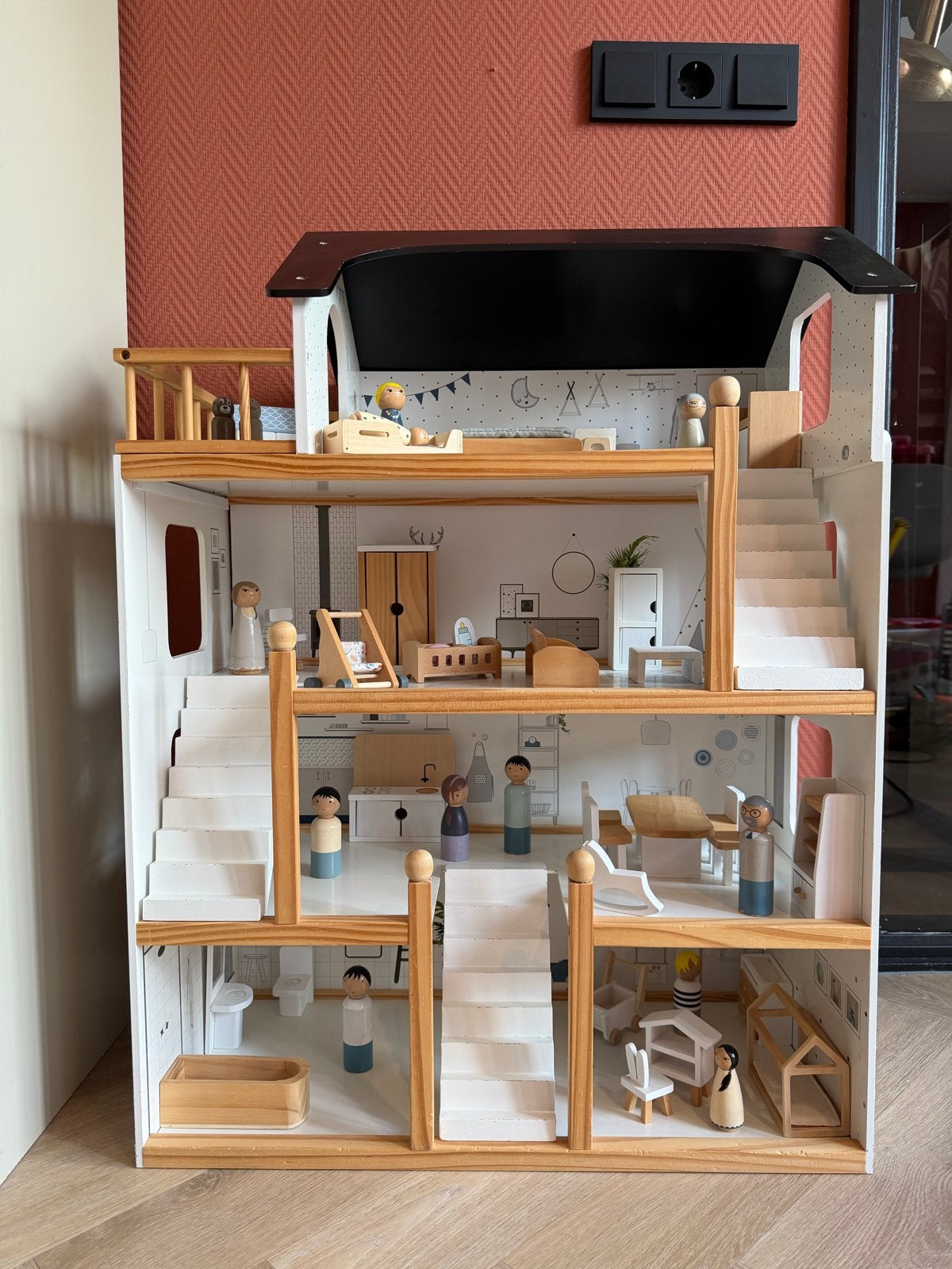 Houten Poppenhuis Petite Amélie - Gebruikt, Ophalen, Gebruikt, Poppenhuis