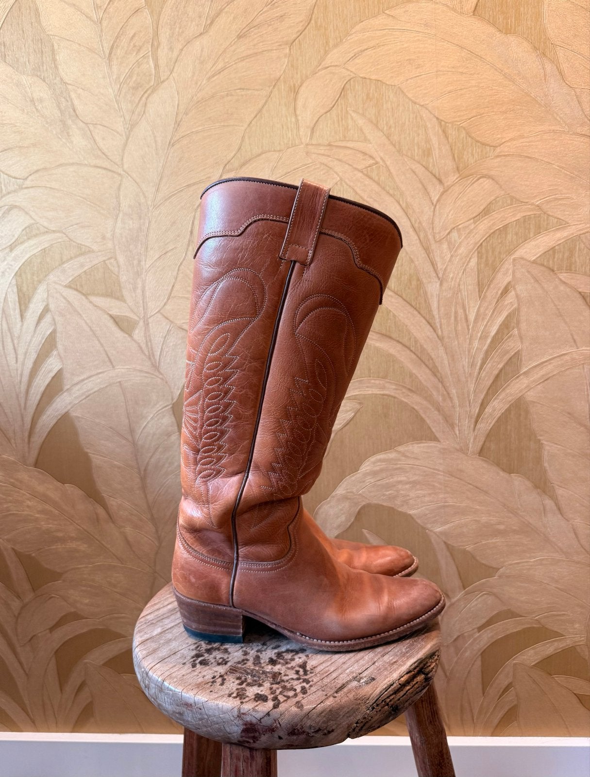 Sendra vintage cognac leren cowboylaarzen, maat 39, Kleding | Dames, Schoenen, Ophalen of Verzenden, Gedragen, Bruin, Hoge laarzen