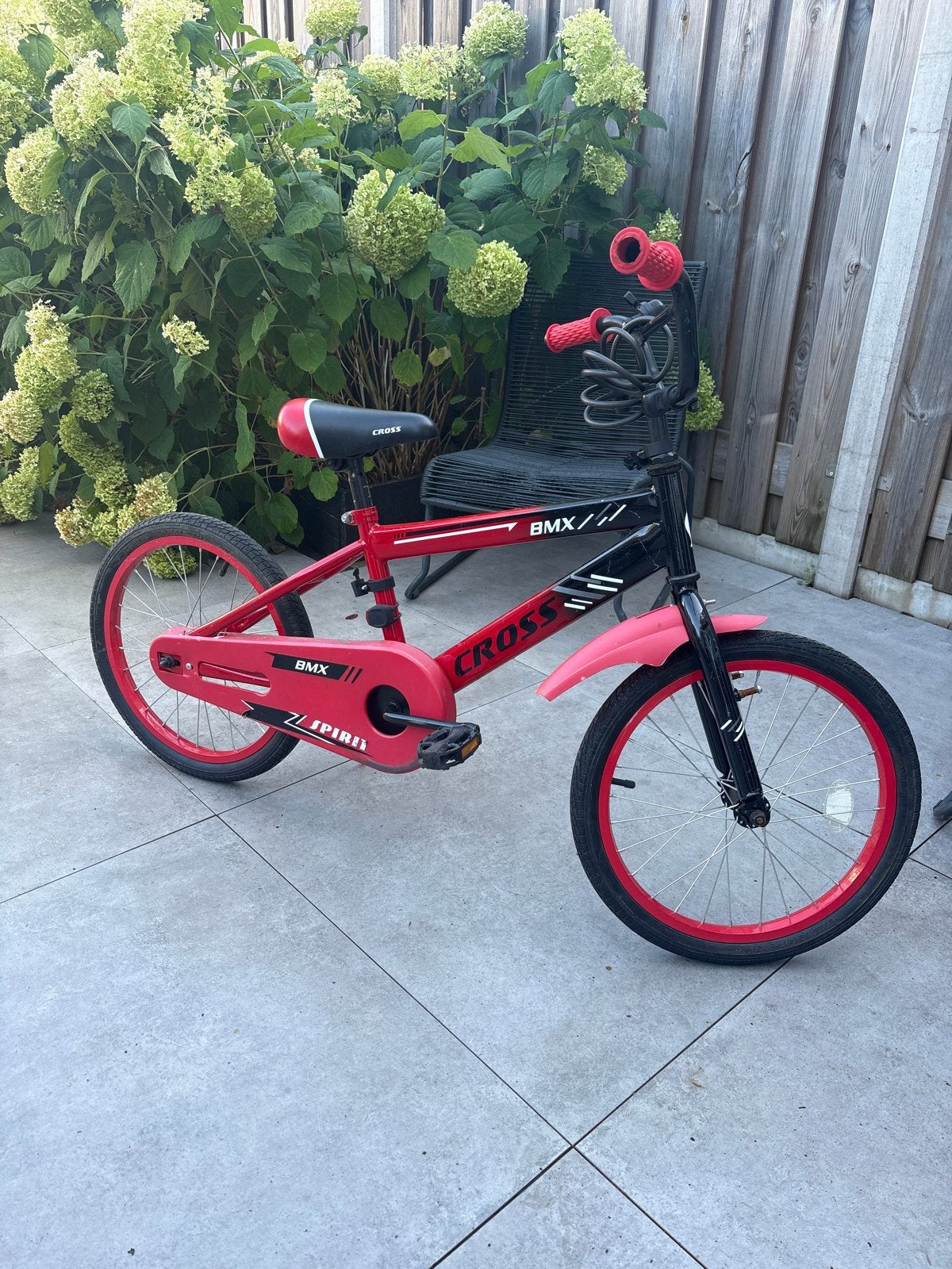 Cross BMX Spirit Kinderfiets Rood/Zwart, Ophalen, Staal, Velgrem, Voetsteunen