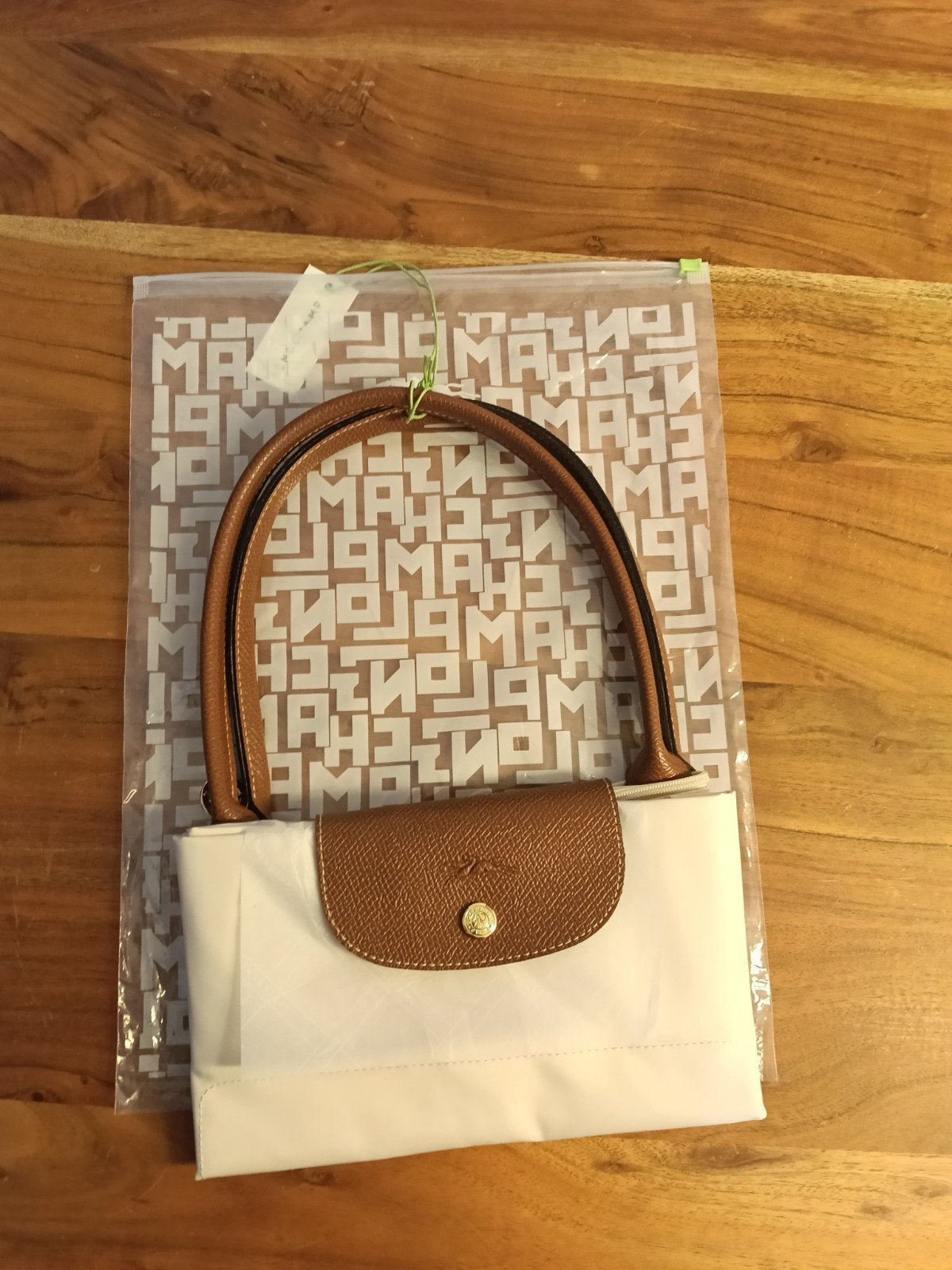 Longchamp Le Pliage handtas L, Ophalen of Verzenden, Nieuw, Wit, Handtas