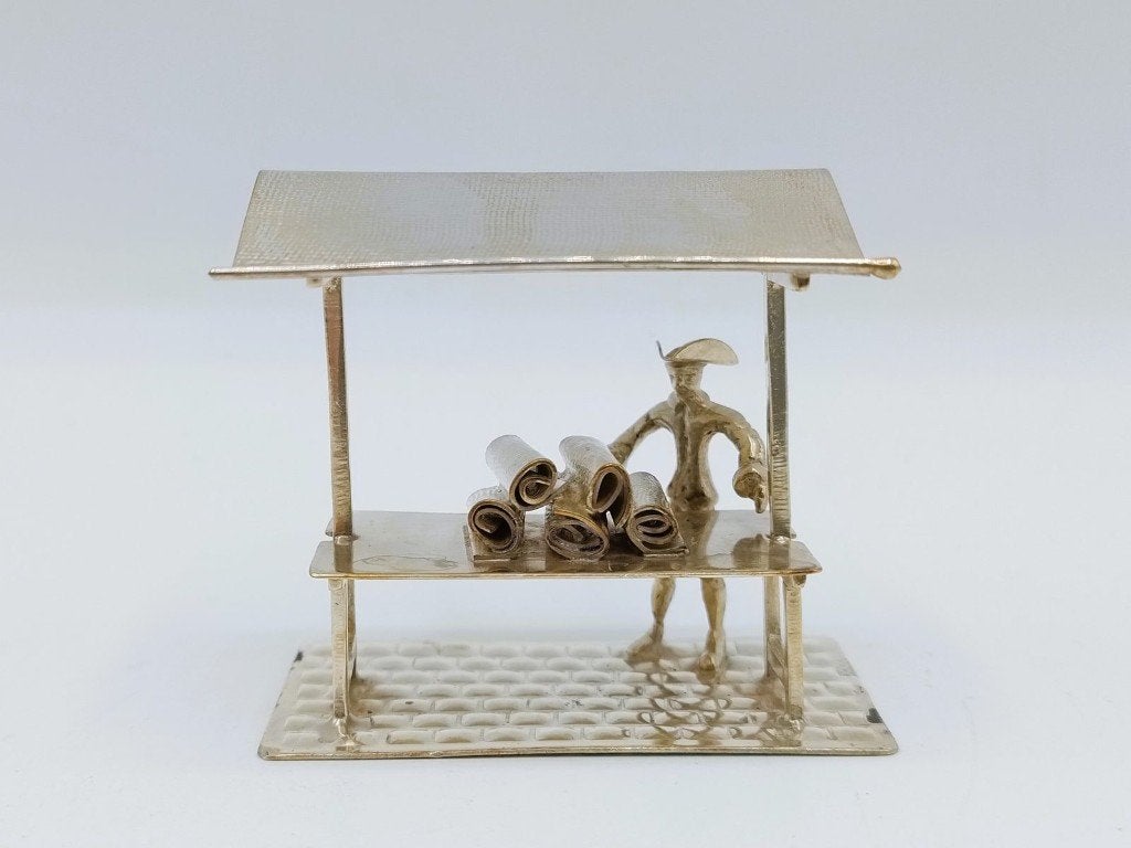 Zilveren miniatuur stoffenkraam, Lesener Amsterdam B.V. ca
