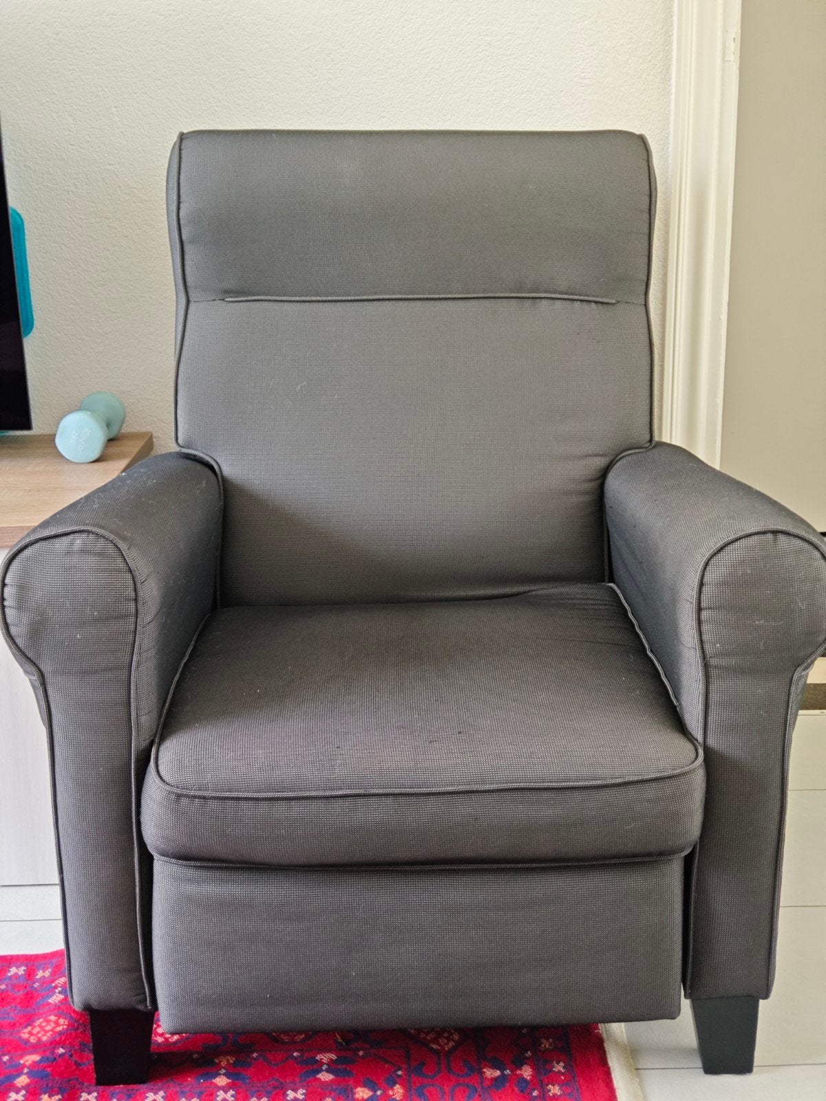 IKEA Strandmon relaxstoel met voetensteun, donkergri, Ophalen, Modern, Comfortabel, Gebruikt, Eén