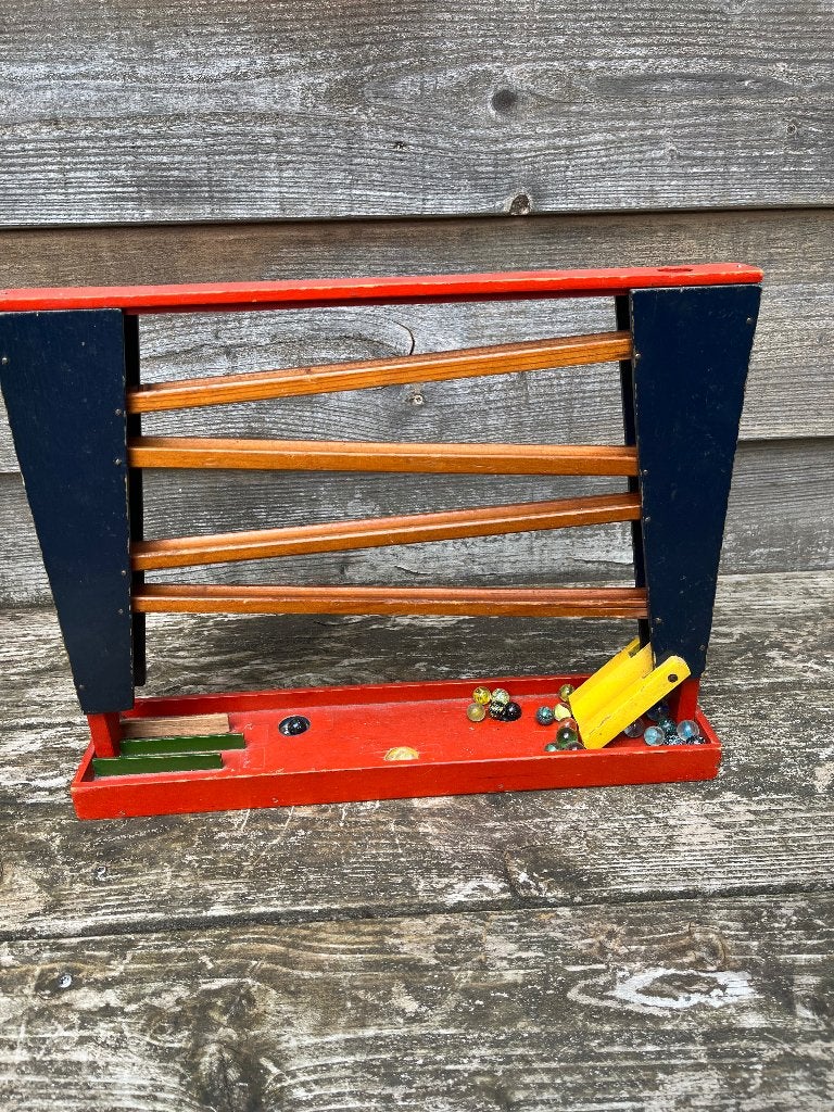 Houten knikkerbaan retro, Kinderen en Baby's, Speelgoed | Houten speelgoed, Ophalen of Verzenden, Gebruikt, Overige typen