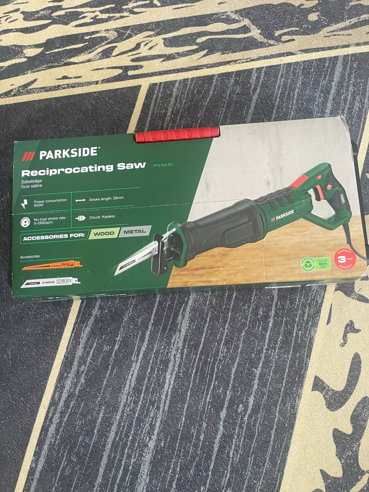 PARKSIDE Reciprozaag PFS 850 B2 - 850W, incl. 2 zaagbladen, Minder dan 30 mm, Nieuw, 600 tot 1200 watt, Ophalen of Verzenden