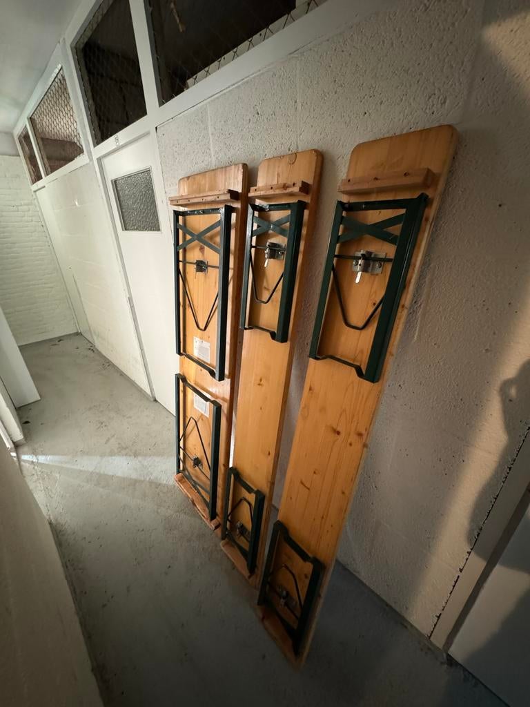 Inklapbare houten picknicktafel met banken, Ophalen, Zo goed als nieuw