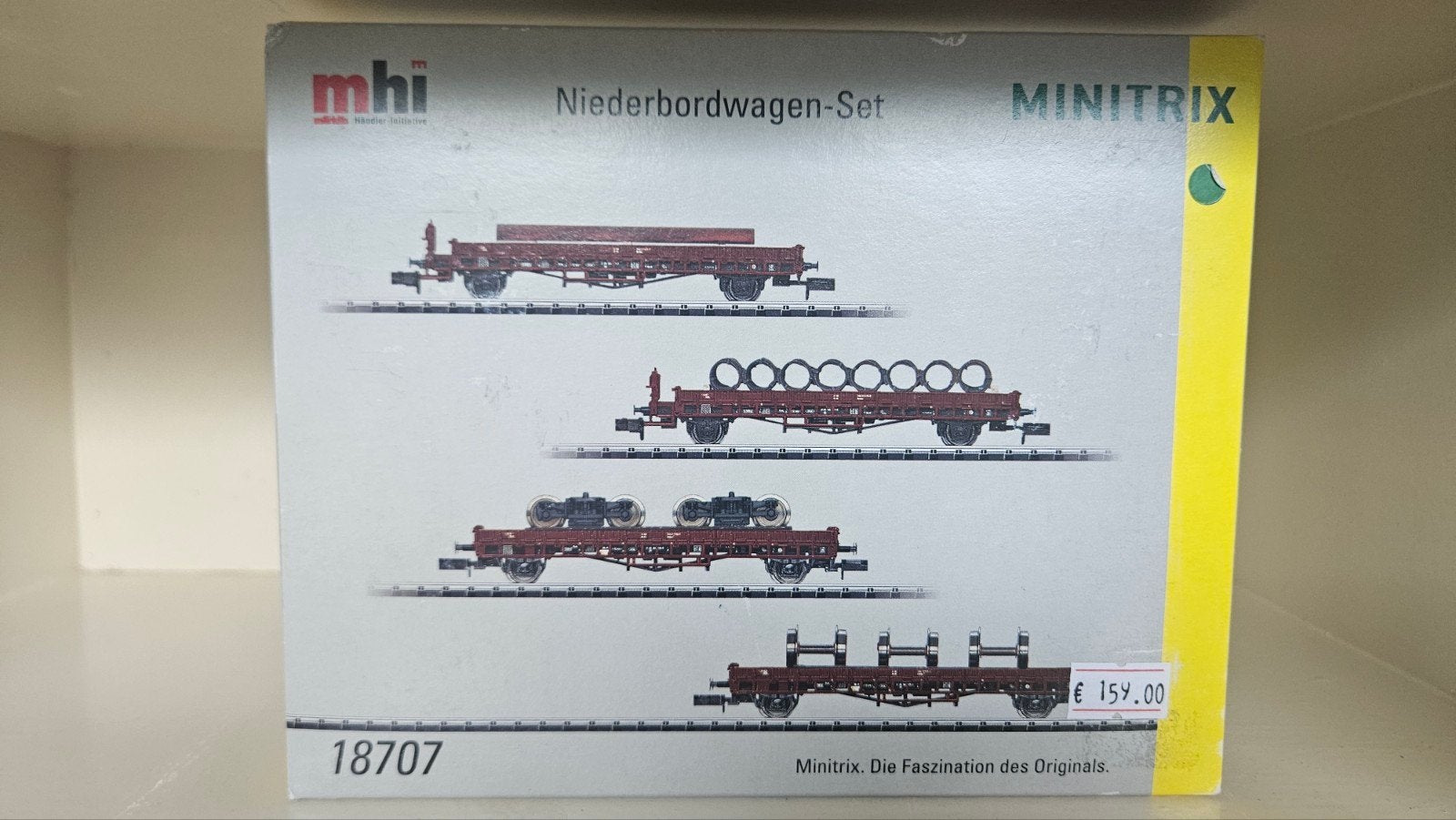 Minitrix 18707 Niederbordwagen-Set (4 stuks), Gelijkstroom, Trix, Ophalen of Verzenden, Nieuw