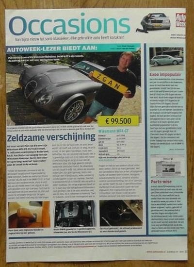 Wiesmann Roadster / Coupe  ? 22x autotest lezen, Ophalen, Gelezen, Algemeen