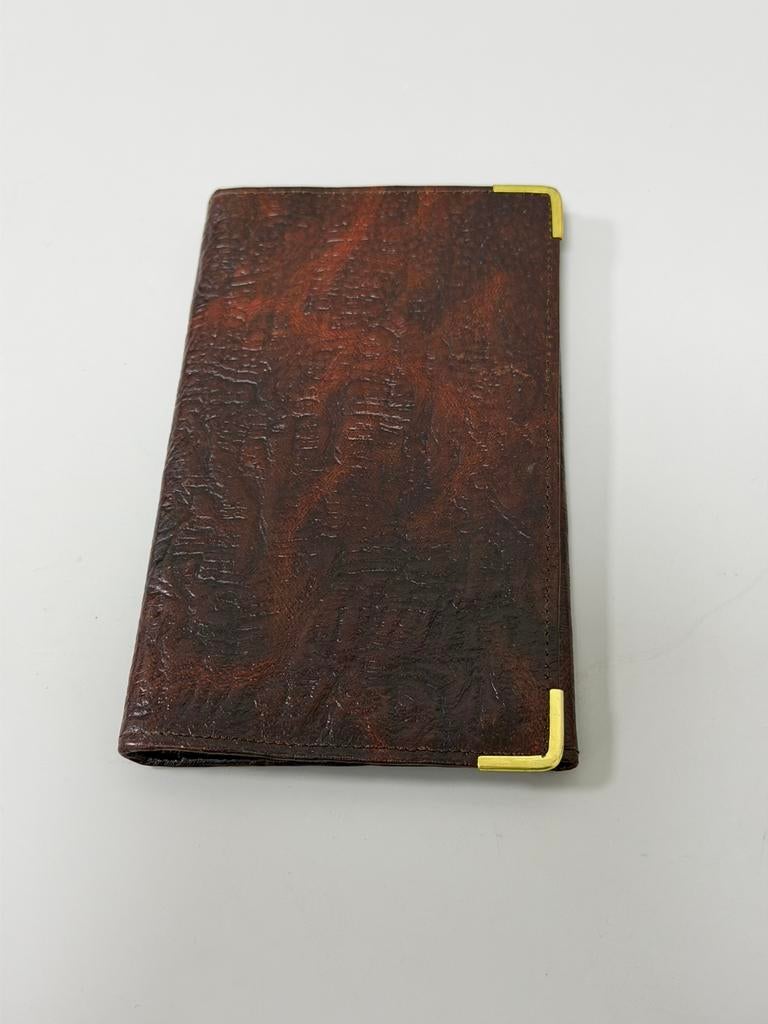 Vintage Bruine Leren Portemonnee Heren Wallet echt Lederen, Bruin, Ophalen of Verzenden, Zo goed als nieuw, H