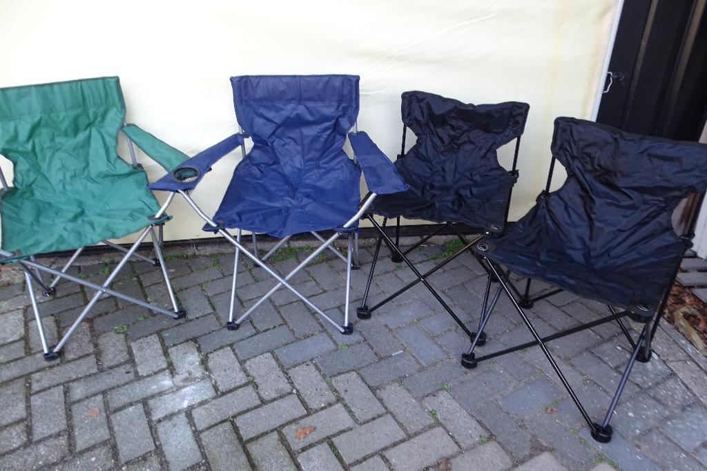 4 Opvouwbare campingstoelen, Caravans en Kamperen, Ophalen, Zo goed als nieuw, Campingstoel