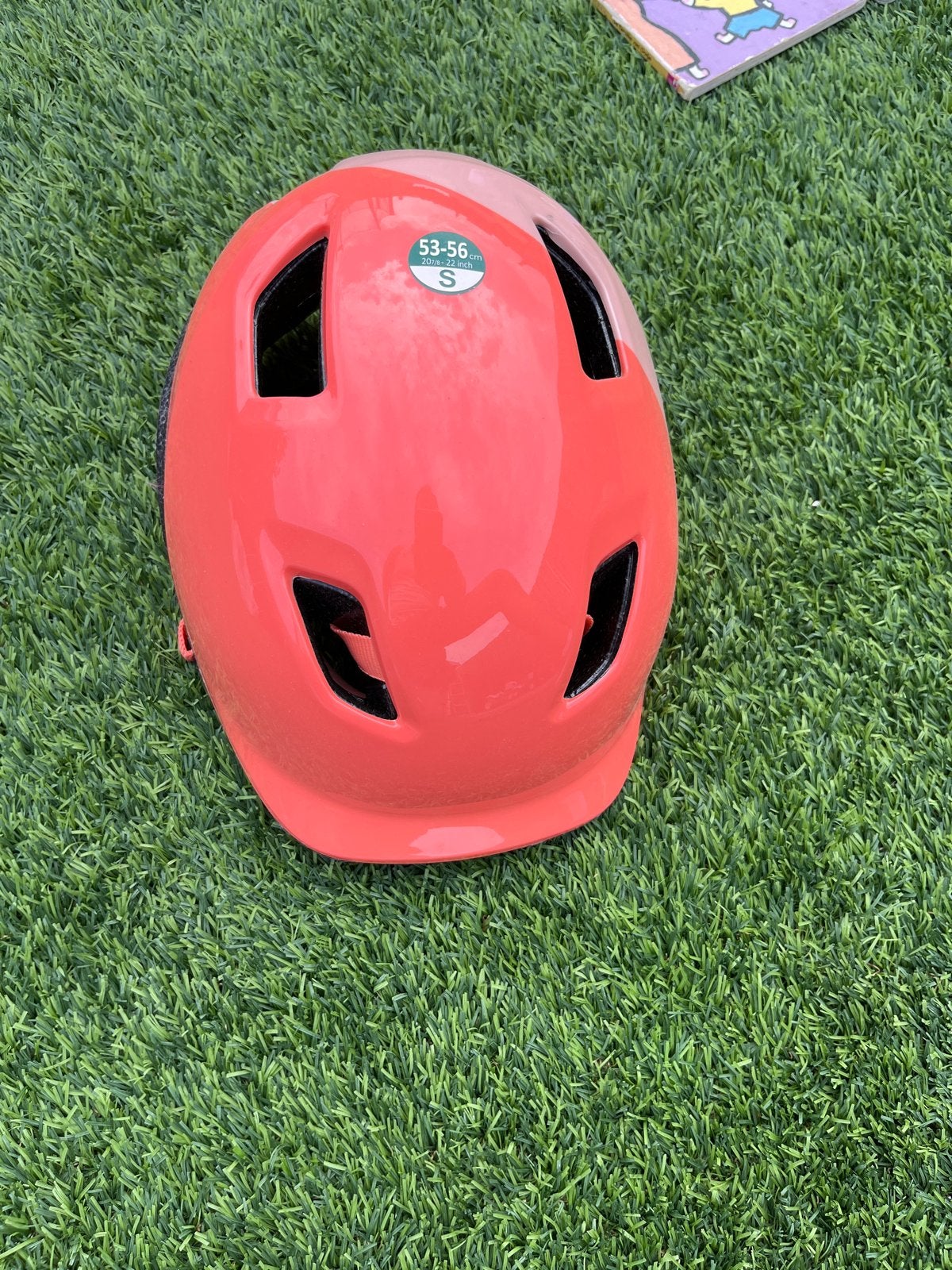 Fietshelm maat S (53-56cm) - Oranje/Roze, Fietsen en Brommers, Fietsaccessoires | Fietshelmen, Ophalen of Verzenden, Zo goed als nieuw