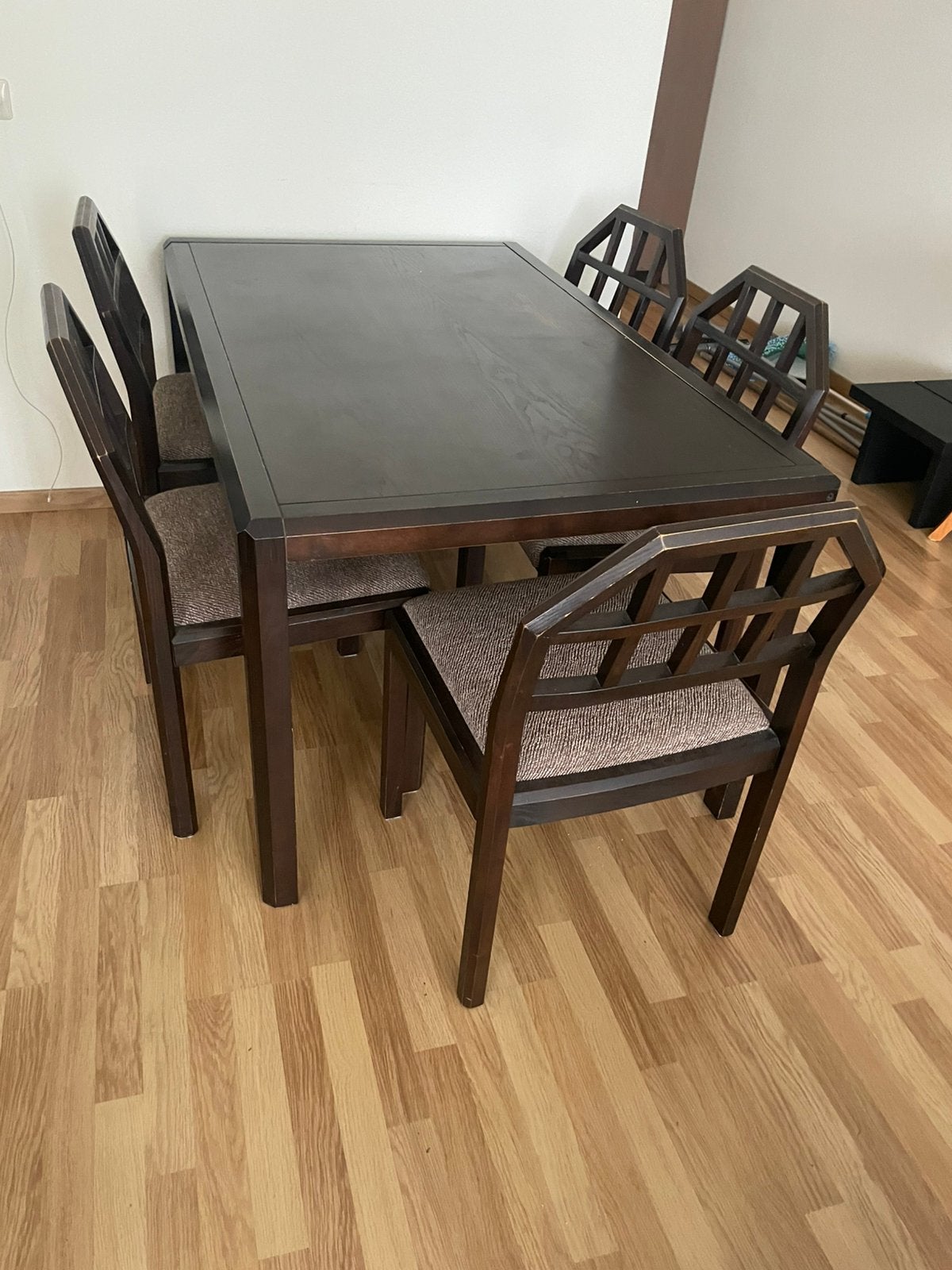 Vintage Eetkamerset Geometrisch Design 80s Mackintosh Stijl, Ophalen, Gebruikt, Vintage, 4 tot 6 stoelen