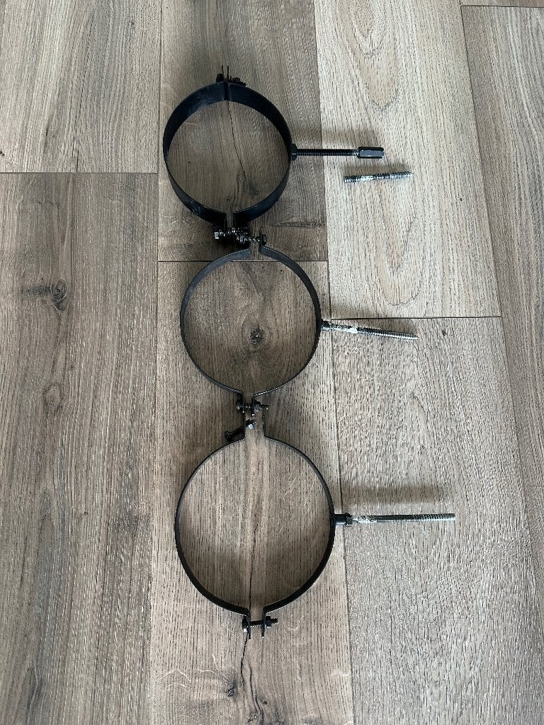 Kachelpijp muurbeugel 150mm diameter zwart, Gebruikt, Ophalen of Verzenden, Vrijstaand, Overige soorten