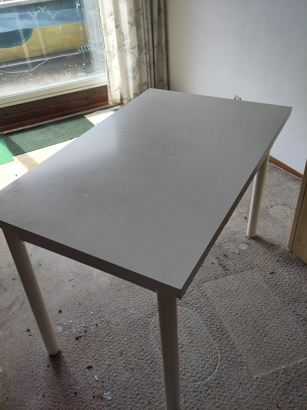 Witte uitschuifbare eettafel, Ophalen, Gebruikt, 50 tot 100 cm, Rechthoekig