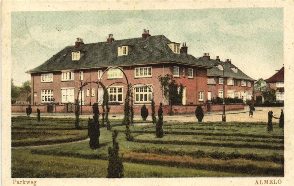 Parkweg - Almelo - 1929 gelopen, Verzenden, 1920 tot 1940, Gelopen, Overijssel