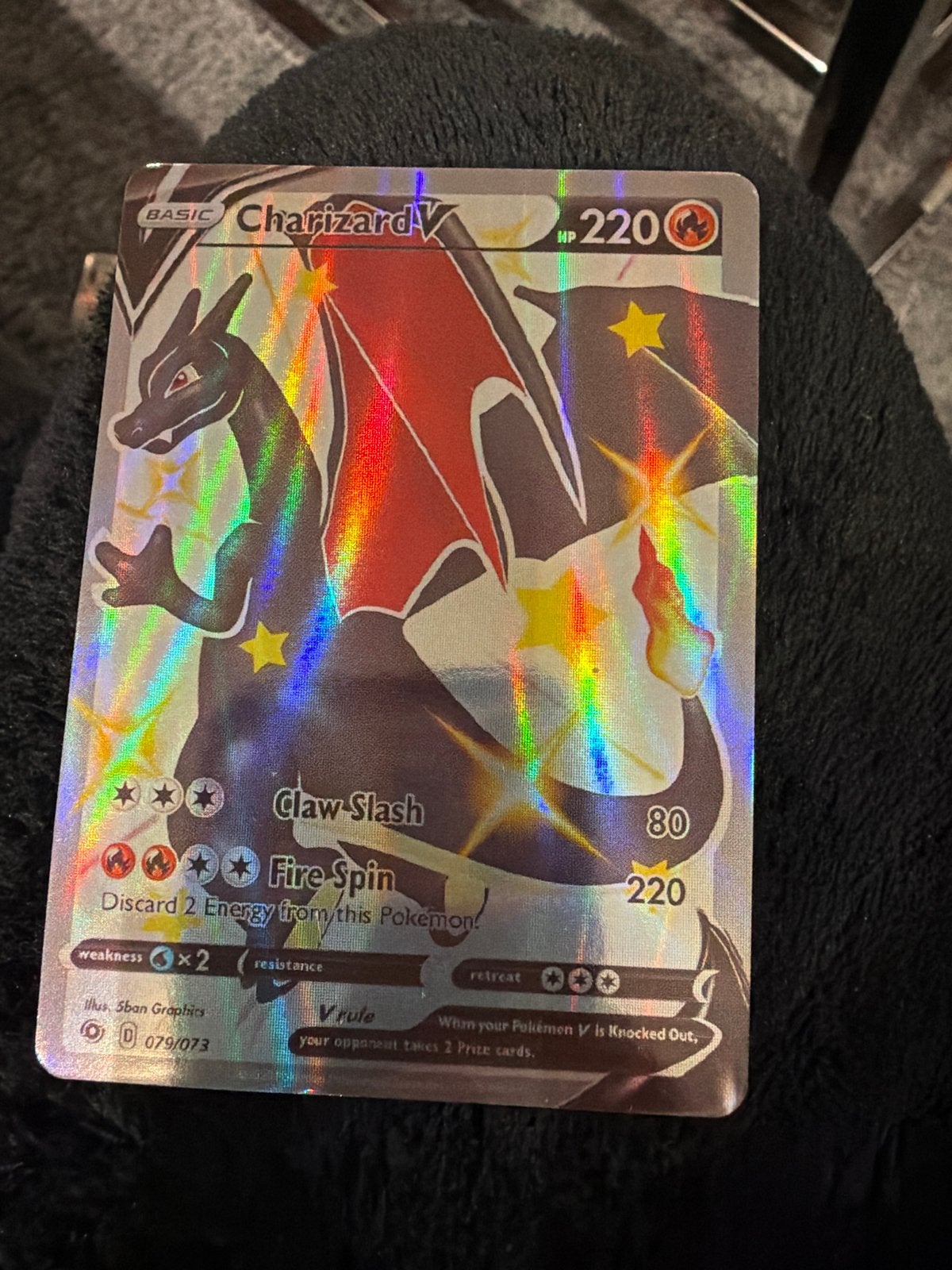 Charizard V Shiny Full Art Pokémon Kaart (079/073), Ophalen of Verzenden, Zo goed als nieuw, Losse kaart, Foil