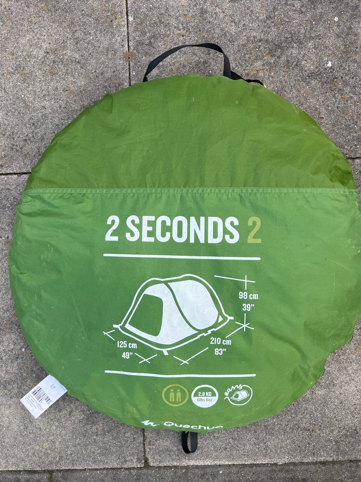 Quechua 2 Seconds 2-persoons tent, Ophalen of Verzenden, Gebruikt, Tot en met 2