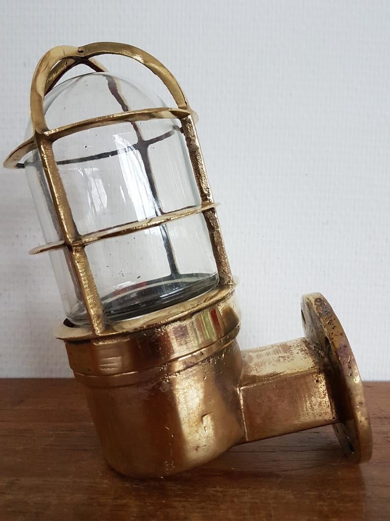 Partij oude messing scheepslamp wandlamp tuinlamp 175ps, Ophalen, Gebruikt