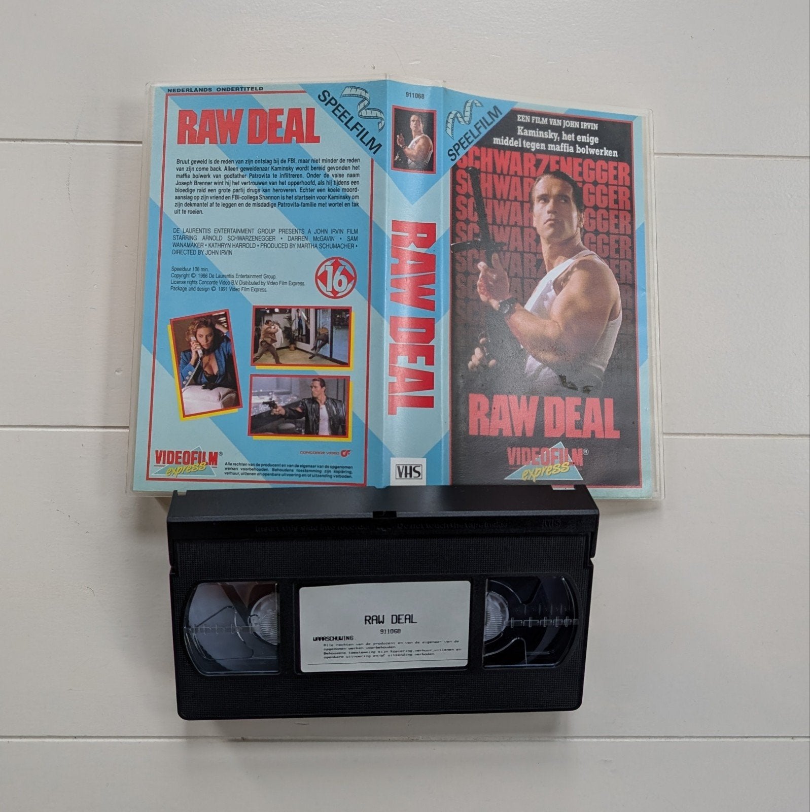 Raw Deal (1986) VHS Videoband, Schwarzenegger, Alle leeftijden, Verzenden, Zo goed als nieuw
