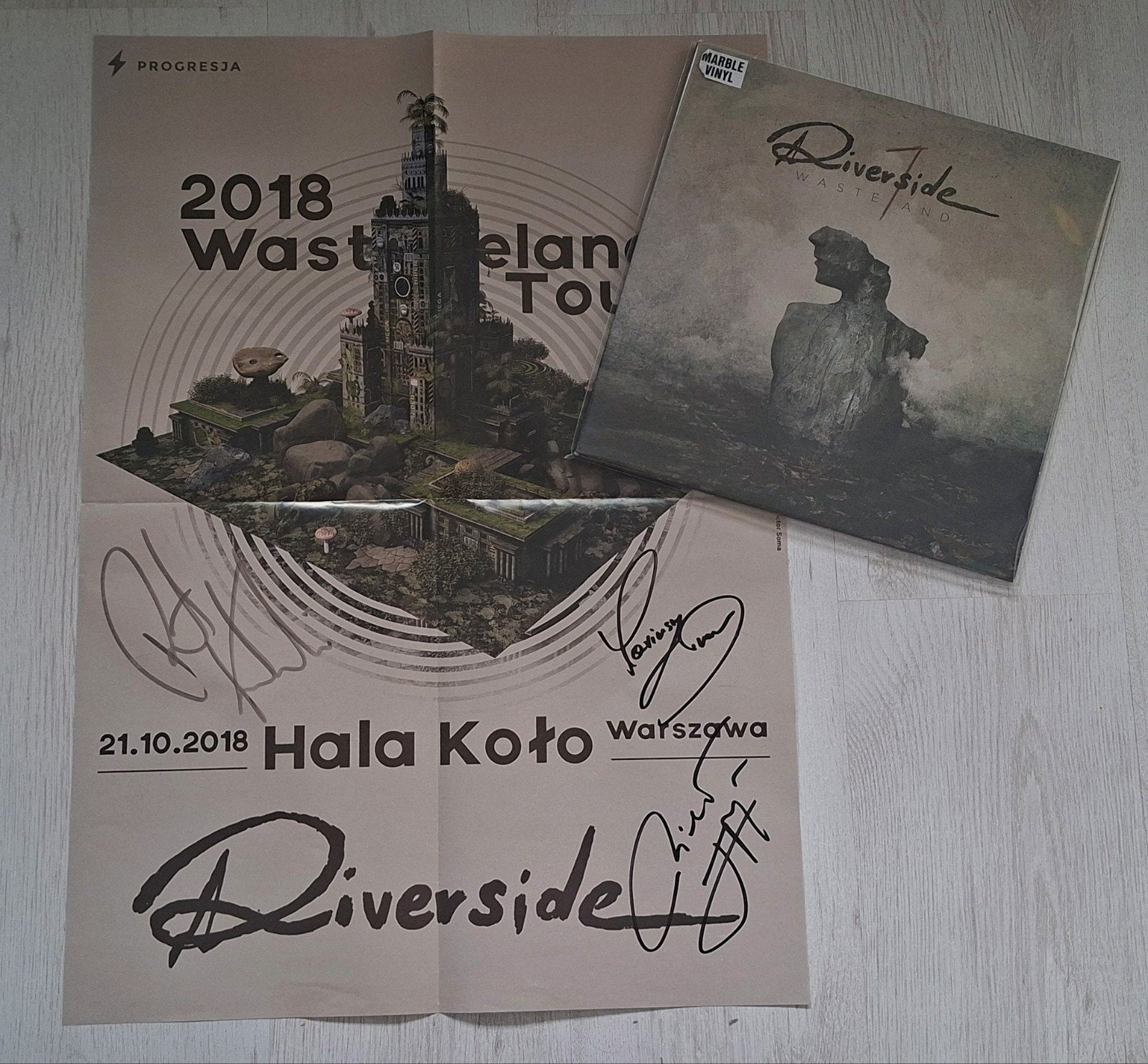 RIVERSIDE WASTELAND rare Marble dubbel vinyl Inc poster, Dubbel-LP, Ophalen of Verzenden, Zo goed als nieuw, 12 inch