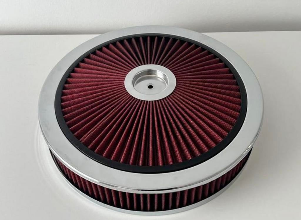 V8 Luchtfilter 14 inch High Flow Chroom Rood Filter, Ophalen of Verzenden