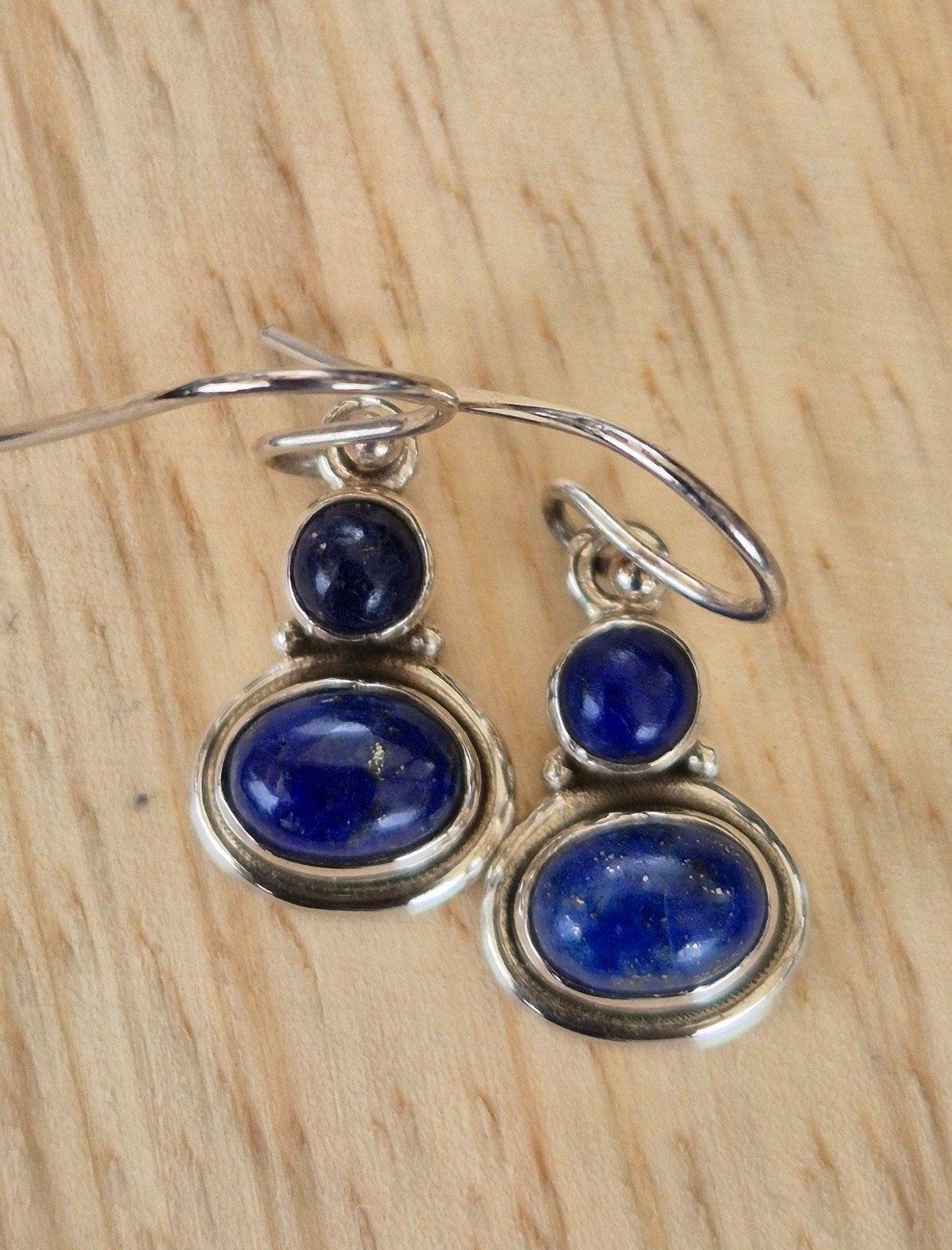 Zilveren oorhangers met Lapis Lazuli, Hangers, Blauw, Nieuw, Ophalen of Verzenden