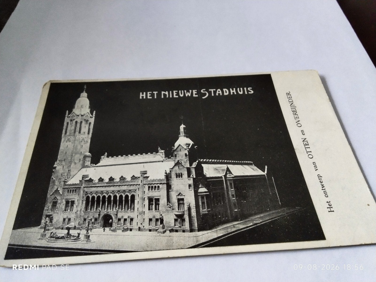 Het Nieuwe Stadhuis - model ontwerp .van Otten en Overeijnde, Verzamelen, Ophalen of Verzenden, Voor 1920, Ongelopen, Gebouw