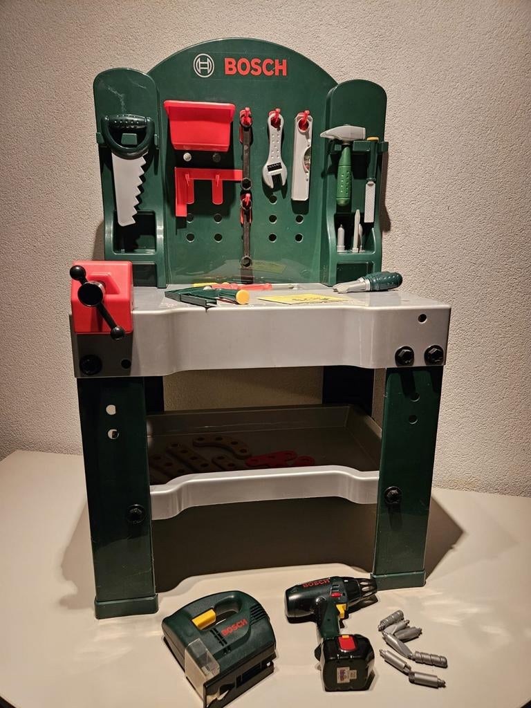 Bosch speelgoed werkbank met gereedschap, Ophalen of Verzenden, Gebruikt, Jongen of Meisje