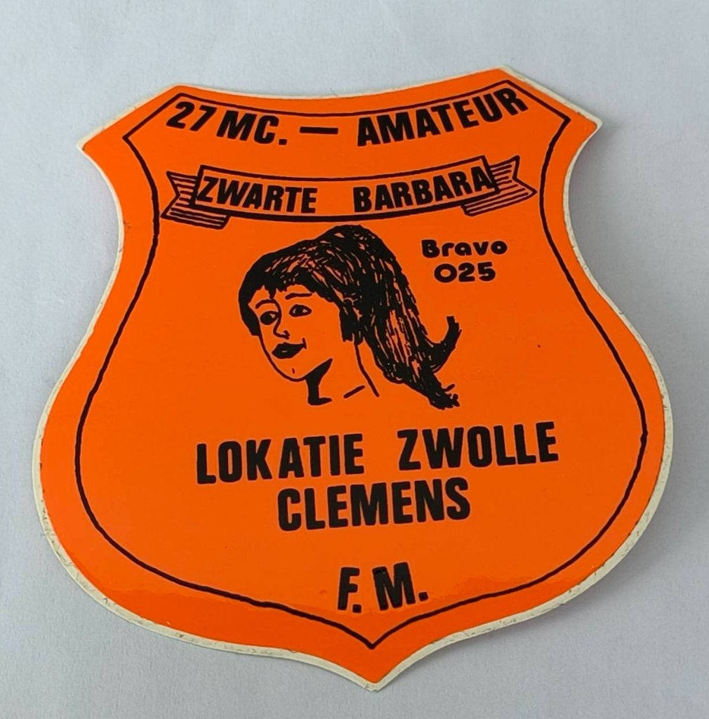 Sticker Zwarte Barbara 27 mc amateurs Zwolle (3), Verzamelen, Stickers, Ophalen of Verzenden, Zo goed als nieuw, Film, Tv of Omroep