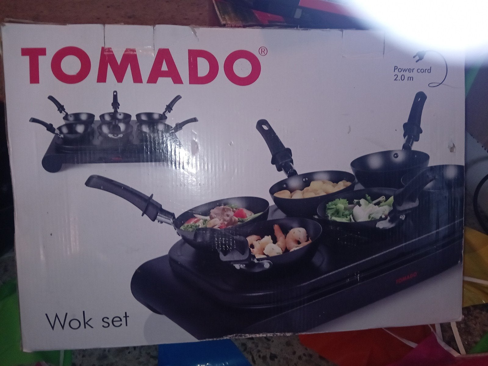 Tomado Wok set - Compleet in doos, 2x gebruikt, Ophalen of Verzenden, Zo goed als nieuw