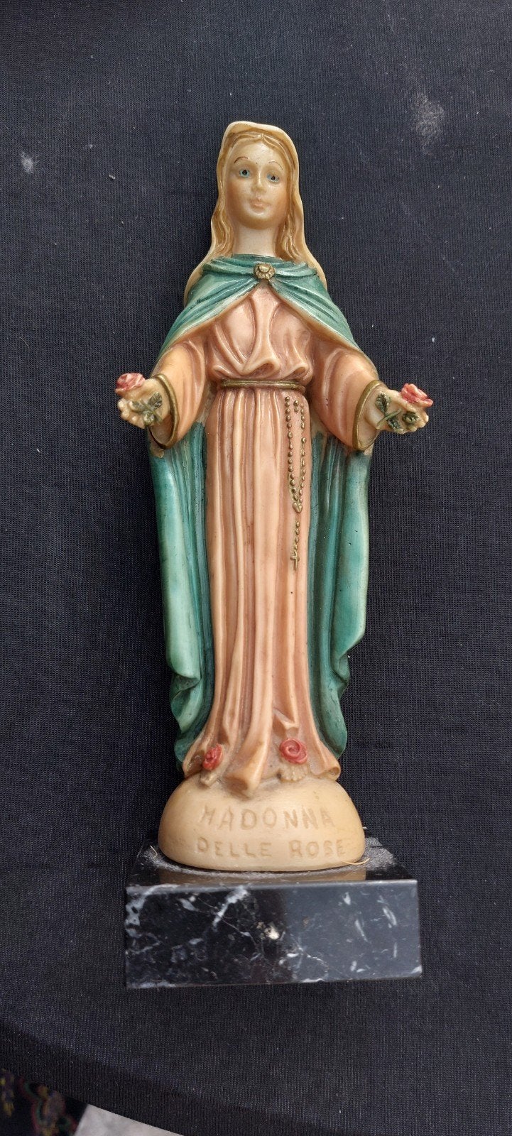 Madonna Delle Rose Beeldje - Faro - Marmeren Voet, Ophalen of Verzenden