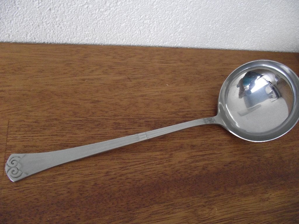 RVS Gero zilmeta 524 pijlstaart soep opscheplepel 28 cm 1950, Ophalen of Verzenden