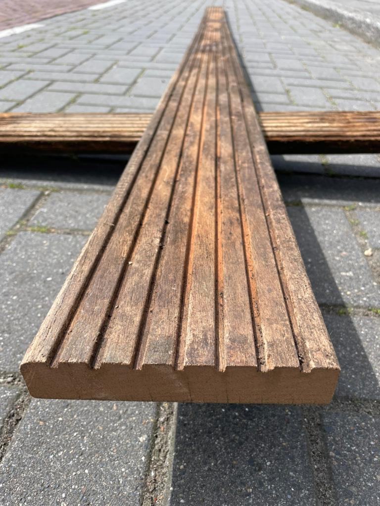 Hardhouten vlonderplanken Bankirai 25 mm , 26 m2, Tuin en Terras, Ophalen, Gebruikt, Hout