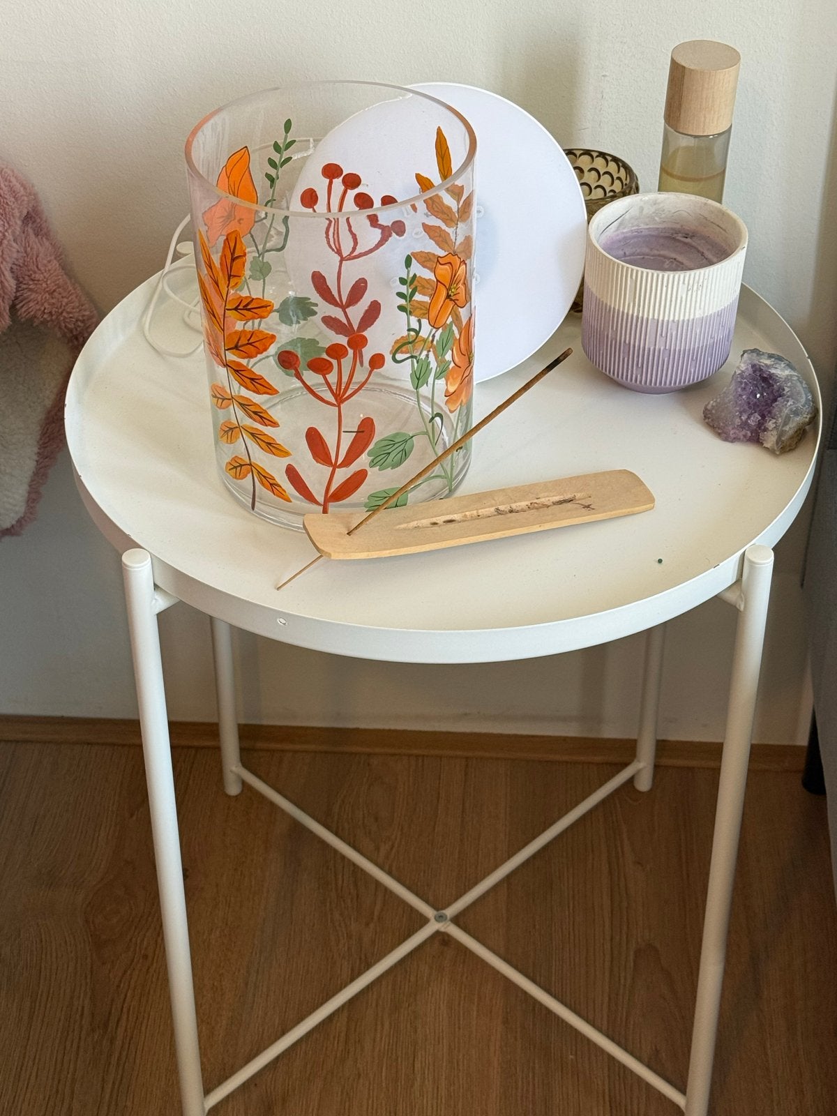 IKEA bijzettafel/salontafel, wit metaal, Huis en Inrichting, Tafels | Salontafels, Ophalen, 50 – 75, Minder dan 50 cm, Gebruikt