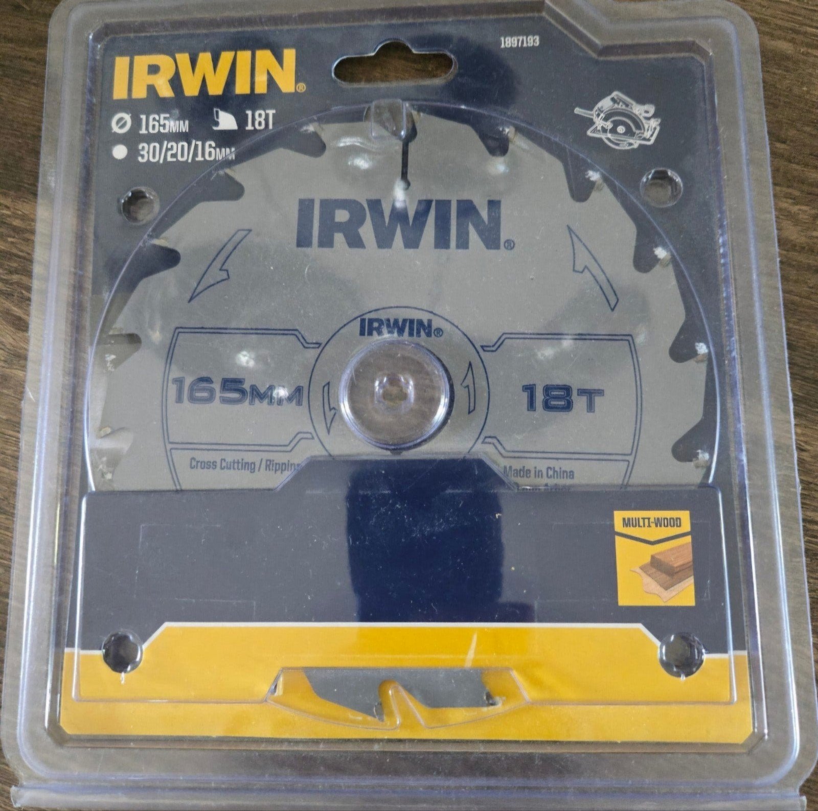 Cirkelzaagblad Irwin 165mm 18T - Nieuw in verpakking, Cirkelzaag, 70 mm of meer, Nieuw, 1200 watt of meer